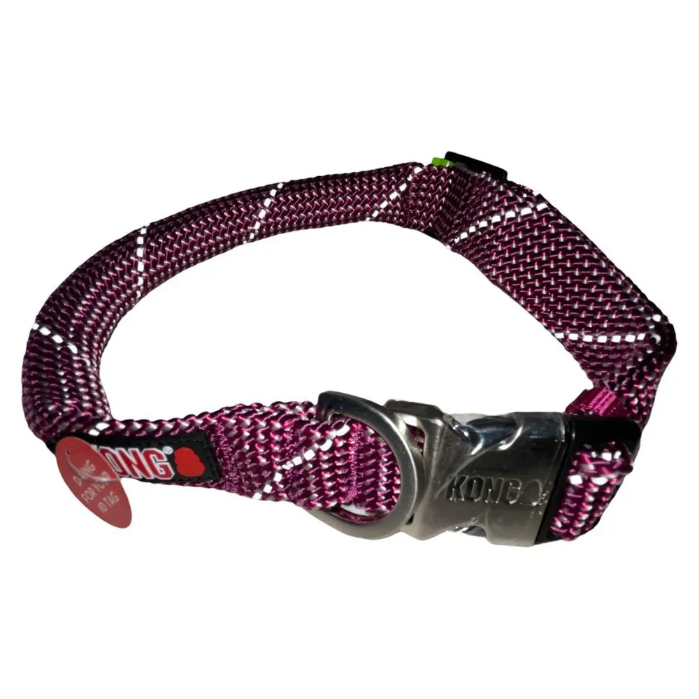 NWT Kong Rope Collar Reflective Stitching D-Ring Buckle Padded Dog XL 24-30